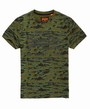 Superdry Ing Shop Camo Férfi Pólók Zöld/Camo | LIBFJ0246